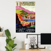  Kuling China Golfer and Landscape Travel Poster (Thuiskantoor)