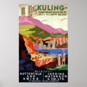  Kuling China Golfer and Landscape Travel Poster (Voorkant)