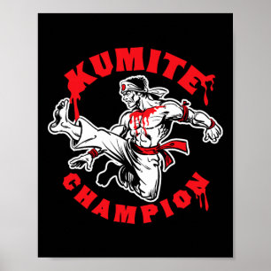 Kumite-kampioen Blood Sports Karate Kung Fu Trap Poster