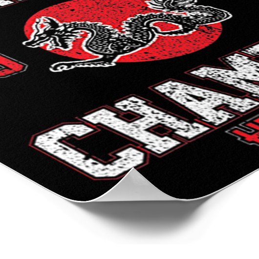 Kumite Tournament Grappig Viral Karate Champ Poster (Hoek)