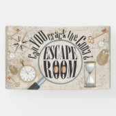 Kun je de code kraken? Escape Room Game Party Spandoek (Horizontaal)