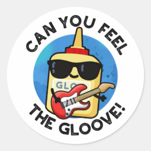 Kun je de handschoen grappige lijmpun voelen ronde sticker