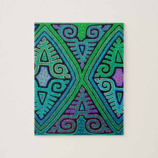 Kuna Indian Diamond Mola Legpuzzel (Verticaal)