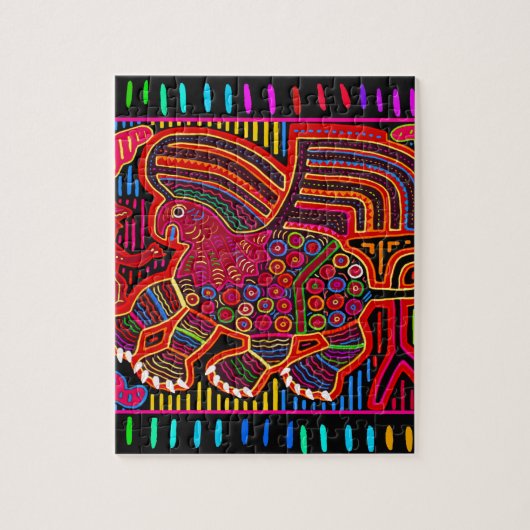 Kuna Indian Friendly Dragon Mola Legpuzzel (Verticaal)