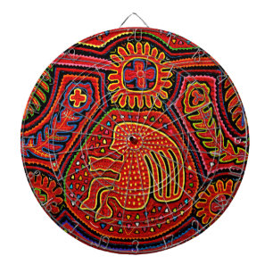Kuna Indian Girl op een fiets Dartbord