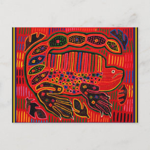 Kuna Indian Iguana Mola Briefkaart