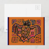 Kuna Indian Mola Bat Briefkaart (Voorkant / Achterkant)