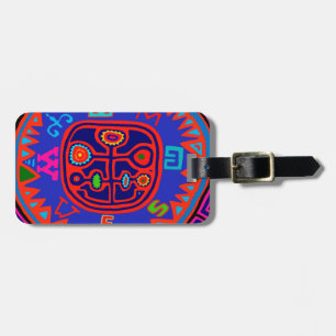 Kuna Indian Mola Compass Bagagelabel