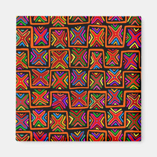Kuna Indian Mola Stamkleden - Rood Magneet