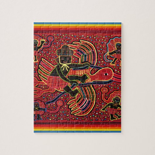 Kuna Indian Stork Bringing Baby Design Legpuzzel (Verticaal)