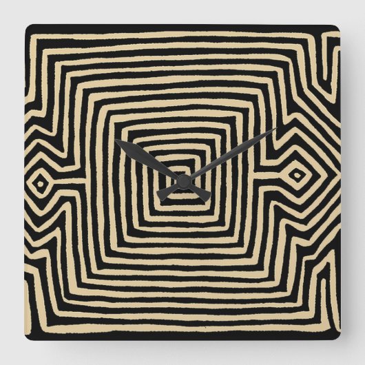 Kuna Indian Tortuga Mola Wall klok (Voorkant)