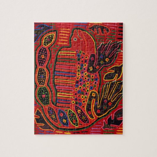 Kuna Indiase Iguana Mola Legpuzzel (Verticaal)