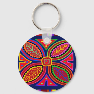 Kuna Indiase Mola Flora Sleutelhanger