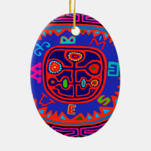 Kuna Indiase Mola Kompas Keramisch Ornament