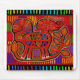 Kuna Indische Baby Olifant - Mola Folk Art Muismat