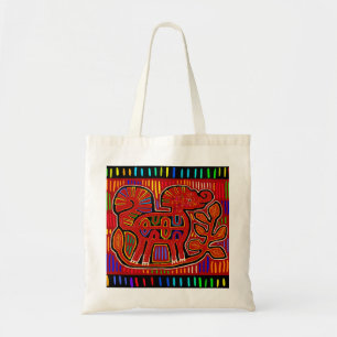 Kuna Indische Baby Olifant - Mola Folk Art Tote Bag