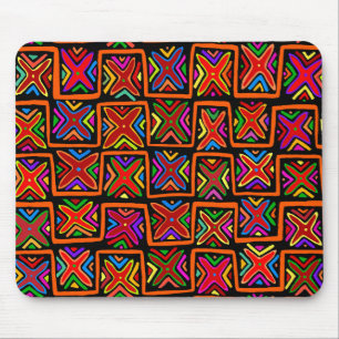 Kuna Indische Mola Stam-checks - Rood Muismat