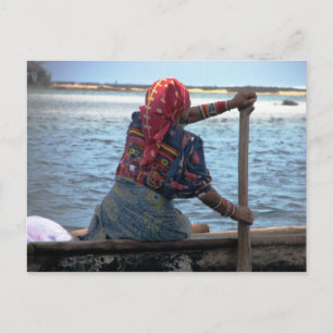 Kuna women paddling ulu, East Lemmons, Kuna Yala Briefkaart