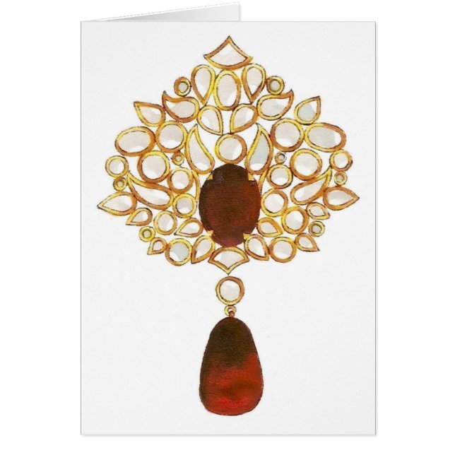 Kundan & ruby brooch (Voorkant)