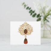 Kundan & ruby brooch briefkaart (Staand voorkant)