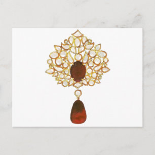 Kundan & ruby brooch briefkaart