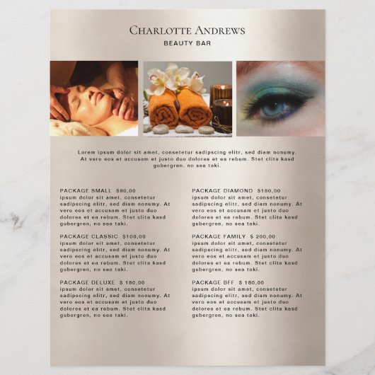 Kundenspezifischer Foto Preishear Salon Flyer (Devant)