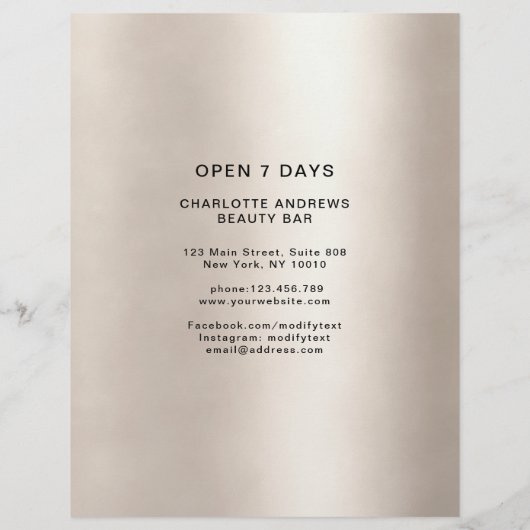 Kundenspezifischer Foto Preishear Salon Flyer (Dos)