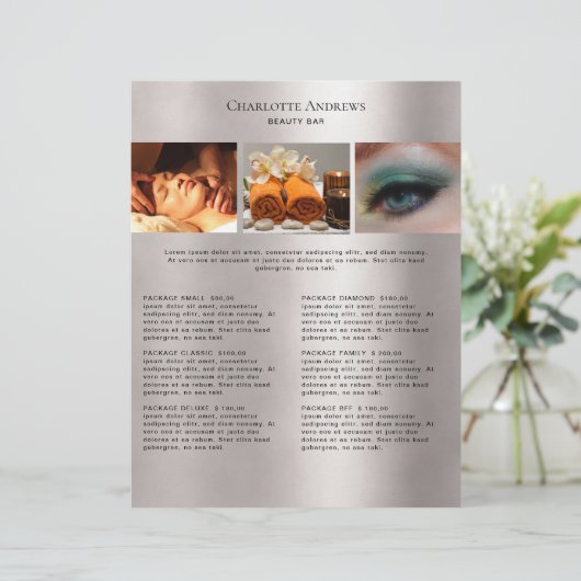 Kundenspezifischer Foto Preishear Salon Flyer (Debout devant)