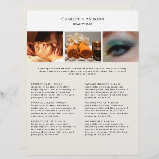 Kundenspezifischer Foto Preishear Salon Flyer (Devant / Derrière)