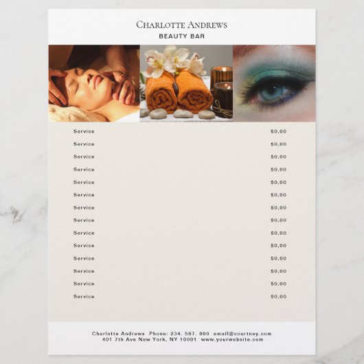 Kundenspezifischer Foto Preishear Salon Flyer (Devant)