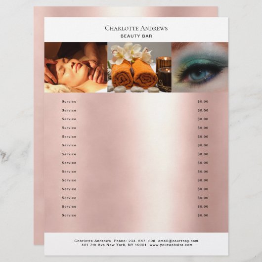 Kundenspezifischer Foto Preishear Salon Flyer (Voorkant / Achterkant)