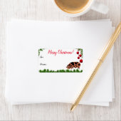 KuneKune Pig Boerderij met kerstcadeaus Label (Insitu)