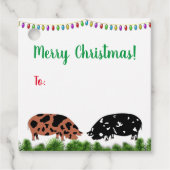 KuneKune Pig Christmas Gift Label (Voorkant)
