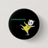 Kung Fu Cat botton Ronde Button 3,2 Cm (Voorkant)