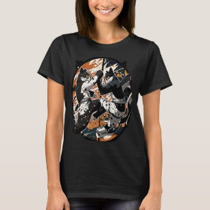 Kung Fu Cat Fight Cat Jitsu in de lucht T-shirt