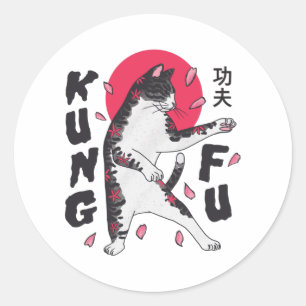 Kung Fu Cat Ronde Sticker