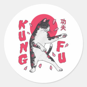 Kung Fu Cat Ronde Sticker
