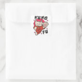 Kung Fu Cat Vierkante Sticker (Tas)