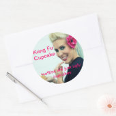 Kung Fu Cupcake Ronde Sticker (Envelop)