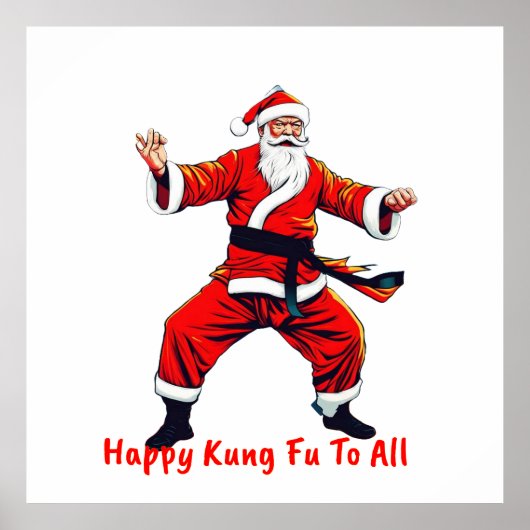 Kung Fu Fighting Santa Poster (Voorkant)