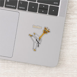 Kung Fu-giraf cartoonillustratie Sticker