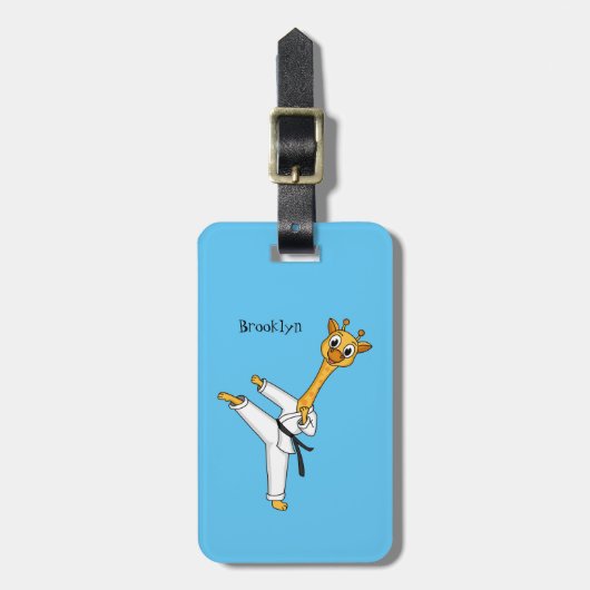 Kung Fu giraffe cartoon Bagagelabel (Voorkant verticaal)