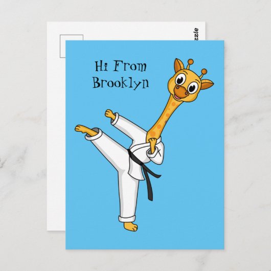 Kung Fu giraffe cartoon Briefkaart (Voorkant / Achterkant)
