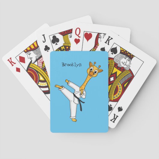 Kung Fu giraffe cartoon Pokerkaarten (Achterkant)