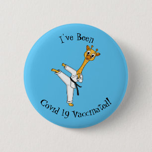 Kung Fu giraffe cartoon Ronde Button 5,7 Cm