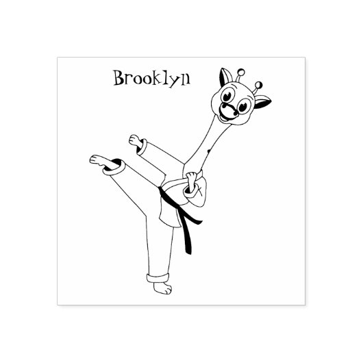 Kung Fu giraffe cartoon Rubberstempel (Afrduk)