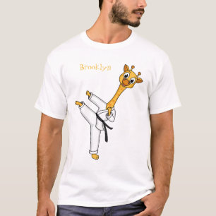 Kung Fu giraffe cartoon T-shirt