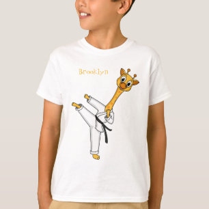 Kung Fu giraffe cartoon T-shirt