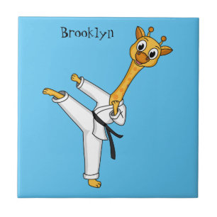 Kung Fu giraffe cartoon Tegeltje