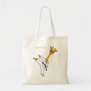 Kung Fu giraffe cartoon Tote Bag